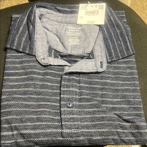 American Eagle Outfitters Blue Casual Button Down Shirt